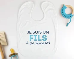 Bavoir bébé personnalisable - Collection 'Je déchire' - Modèle Bleu|Cadeaux.com New