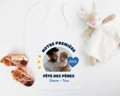 Bavoir bébé Personnalisable - Première Fête des Pères|Cadeaux.com Discount