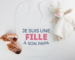 Bavoir bébé personnalisable - Collection 'Je déchire' - Modèle Rose|Cadeaux.com Best