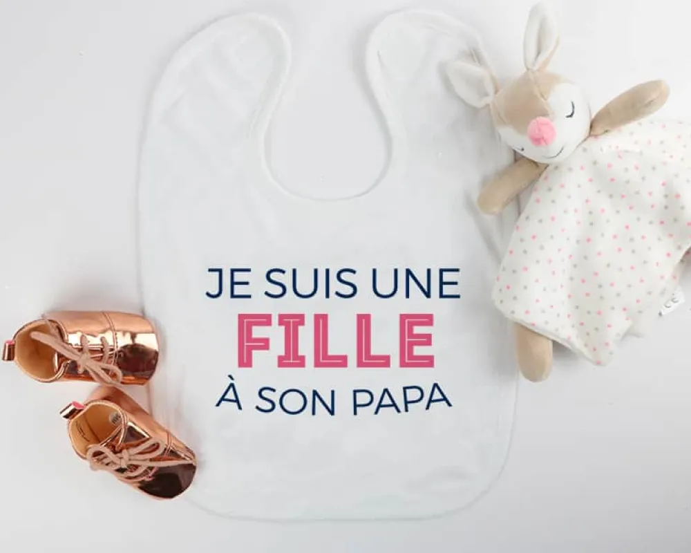 Bavoir bébé personnalisable - Collection 'Je déchire' - Modèle Rose|Cadeaux.com Best
