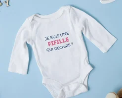Body personnalisé pour bébé - Collection 'Je déchire' - Modèle Rose|Cadeaux.com Online