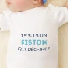 Body personnalisé pour bébé - Collection 'Je déchire' - Modèle Bleu|Cadeaux.com Best