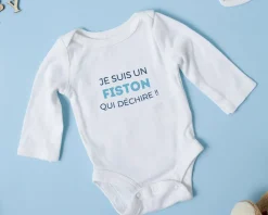 Body personnalisé pour bébé - Collection 'Je déchire' - Modèle Bleu|Cadeaux.com Best