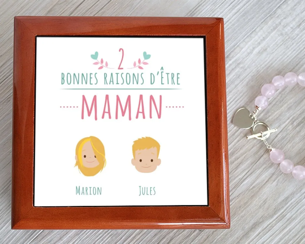 Boîte à Bijoux les Bonnes Raisons d'être Maman Family Circus|Cadeaux.com Online