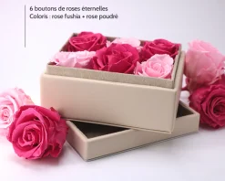 Boîte à bijoux personnalisable et ses 6 Roses Éternelles|Cadeaux.com Hot