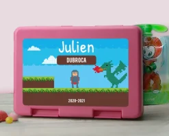 Boîte à goûter personnalisable - Jeux Vidéo Rétro - Version Garçon|Cadeaux.com Hot