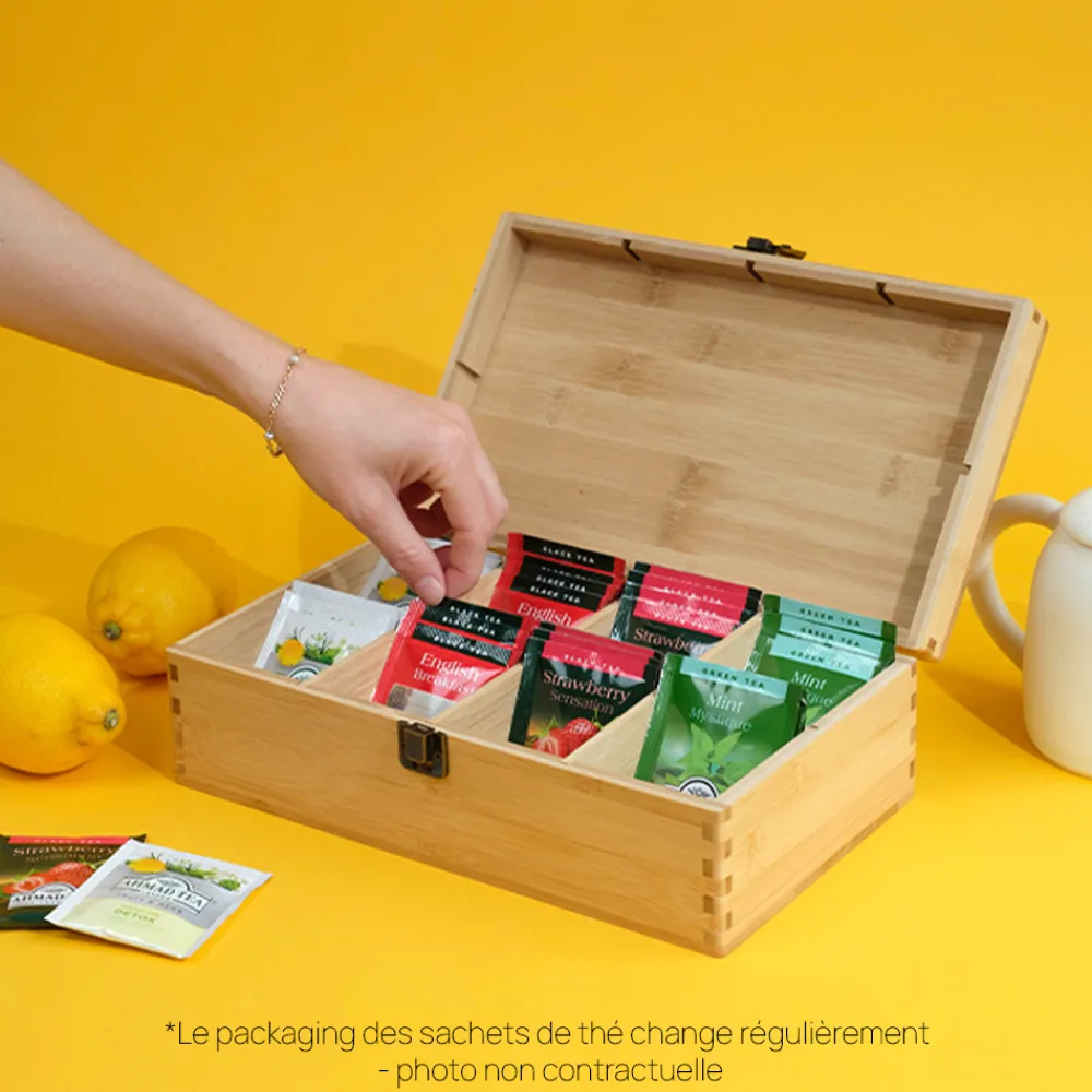 Boîte à thé gravée - Mamie et ses petits coeurs|Cadeaux.com