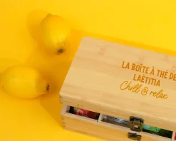 Boîte à thé gravée - Message|Cadeaux.com Outlet