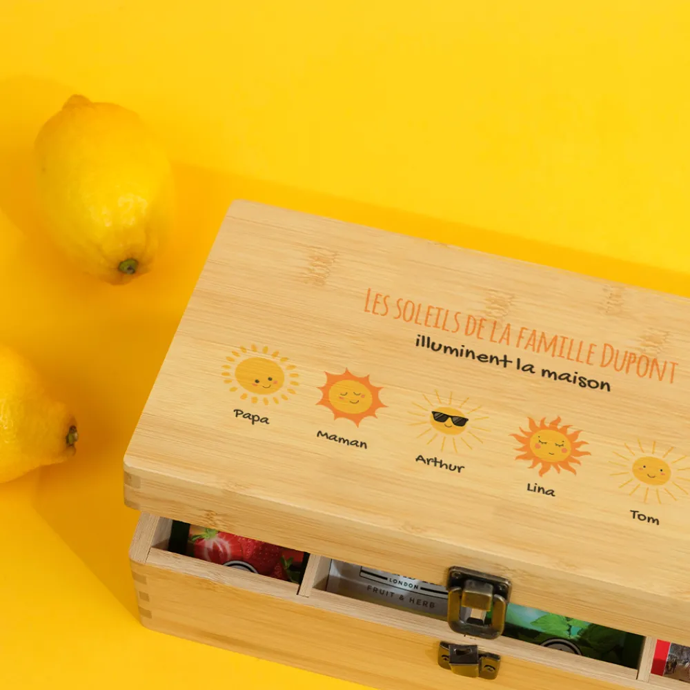 Boîte à thé personnalisée - Famille soleils|Cadeaux.com Hot