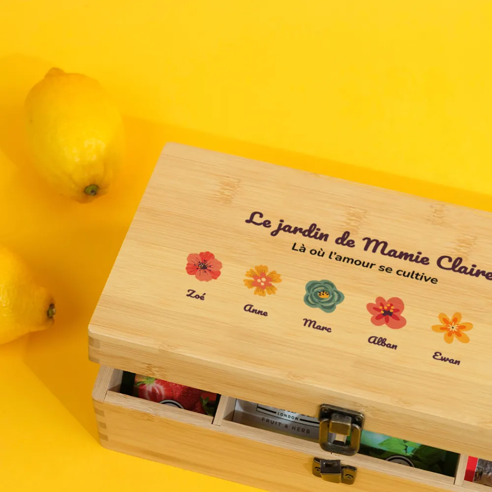 Boîte à thé personnalisée - Famille fleurs|Cadeaux.com Best