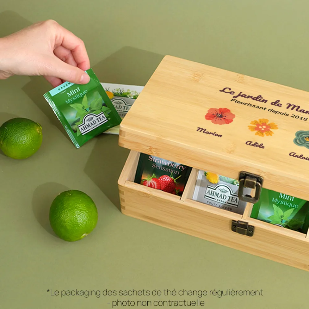 Boîte à thé personnalisée - Famille fleurs|Cadeaux.com Best