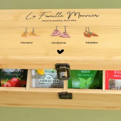 Boîte à thé personnalisée - Famille Chaussures|Cadeaux.com