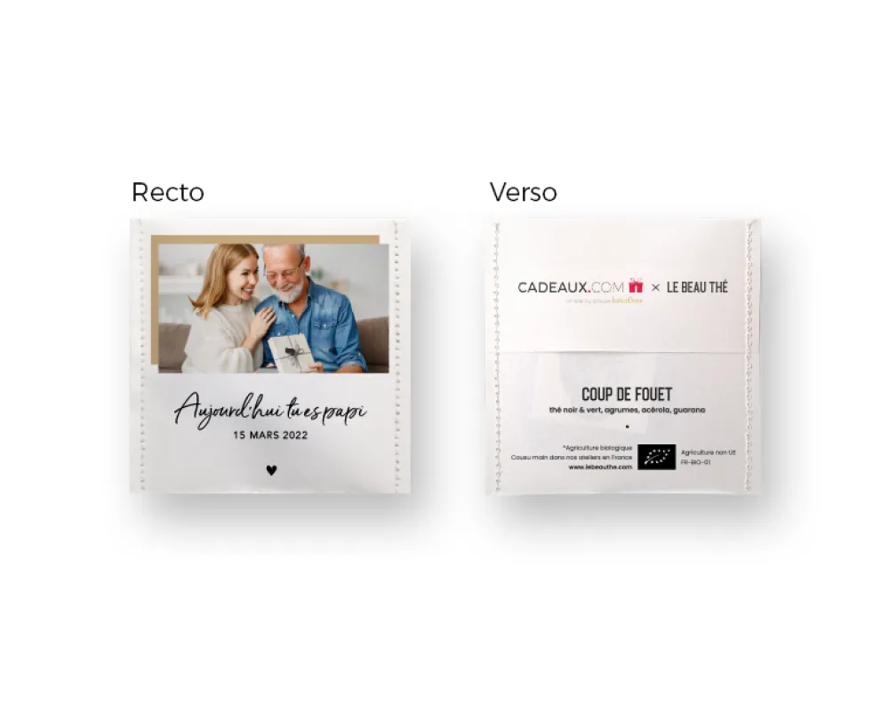 Boîte de 10 sachets de thé bio personnalisables - Photo|Cadeaux.com Best