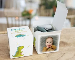 Boîtes à dragées personnalisées avec dragées chocolat et amandes - Dinosaure|Cadeaux.com Discount