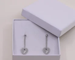 Boucles d'Oreilles Coeur gravé en Argent véritable|Cadeaux.com Outlet