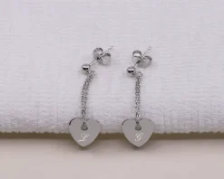 Boucles d'Oreilles Coeur gravé en Argent véritable|Cadeaux.com Outlet