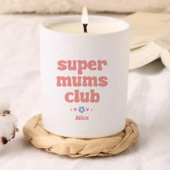Bougie blanche personnalisée - Cool Mums Club|Cadeaux.com Online