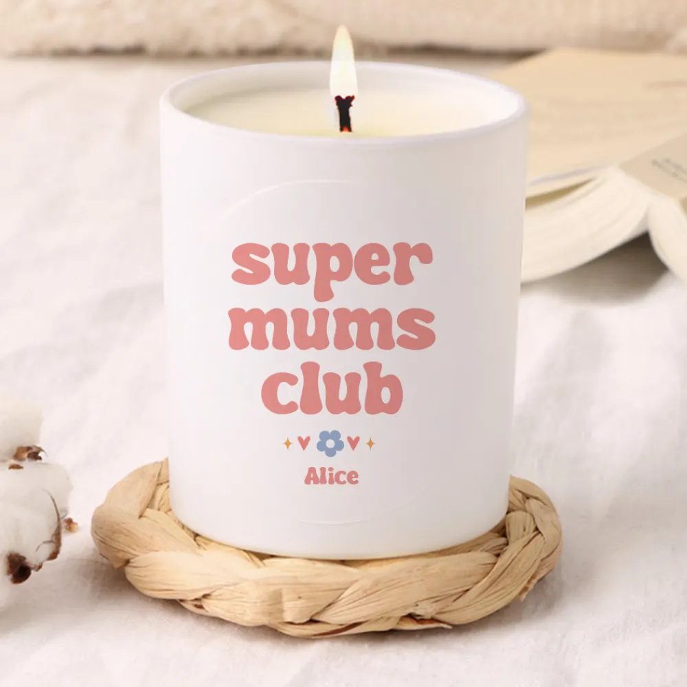Bougie blanche personnalisée - Cool Mums Club|Cadeaux.com Online