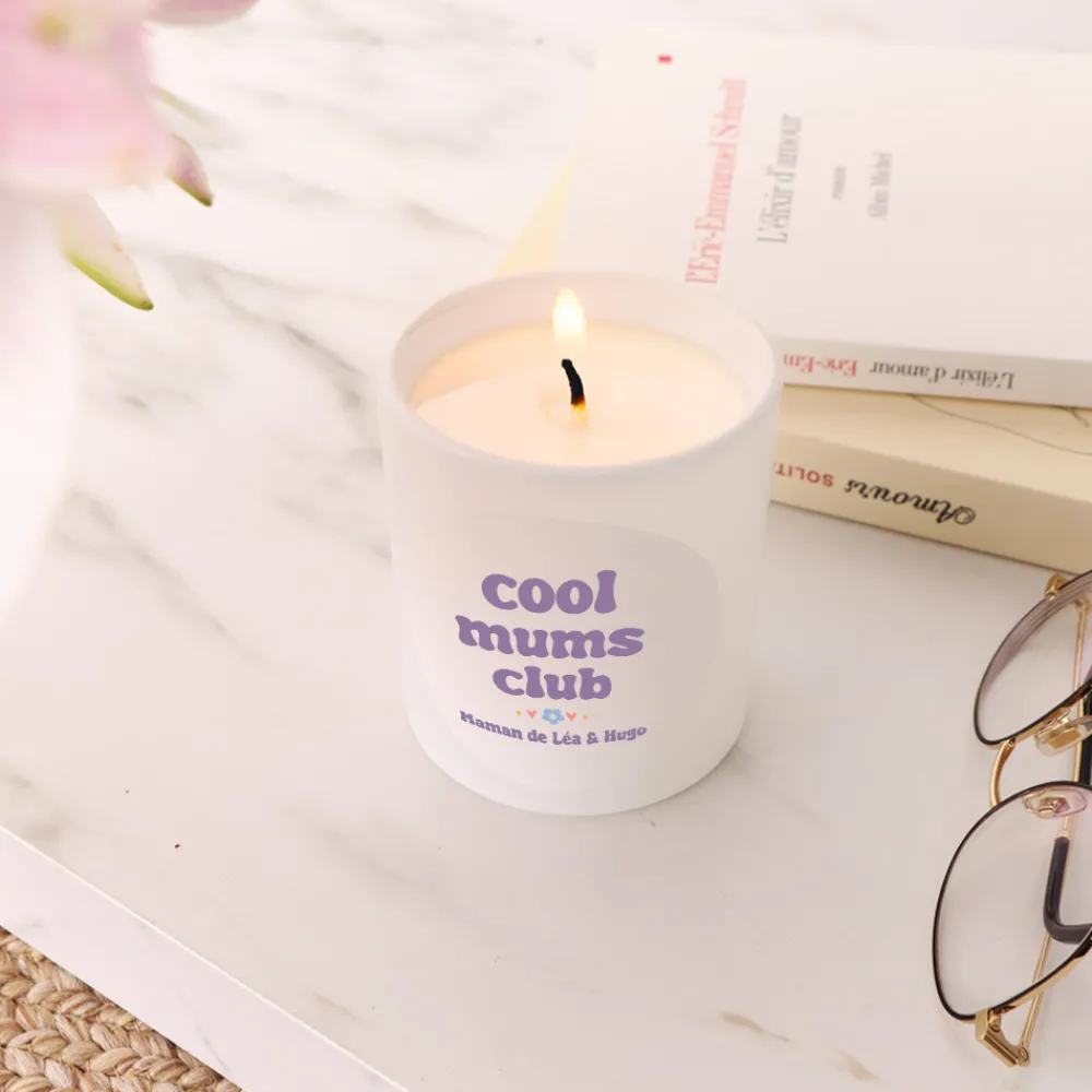 Bougie blanche personnalisée - Cool Mums Club|Cadeaux.com Online