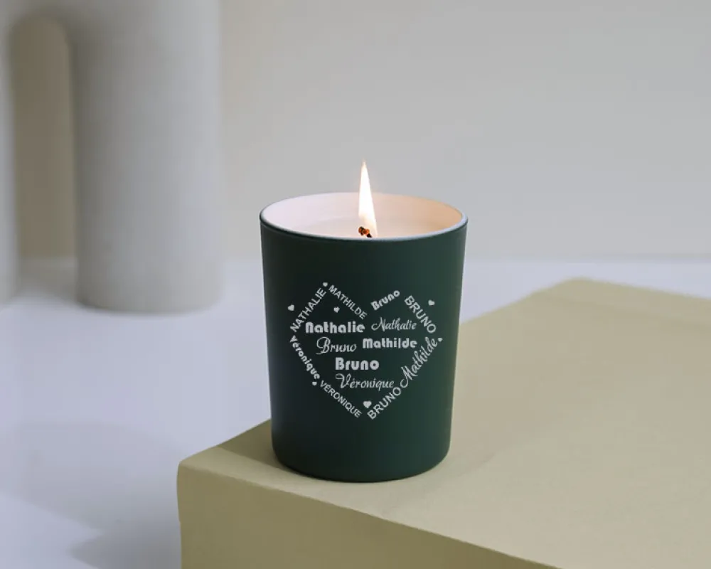 Bougie personnalisable parfumée - Coeur Famille|Cadeaux.com