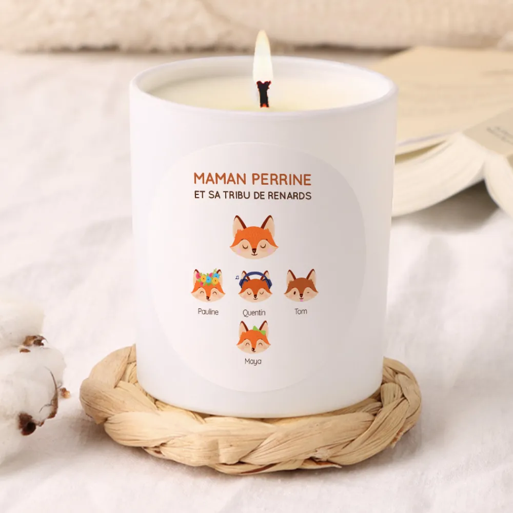 Bougie personnalisée - Maman Renard et sa meute|Cadeaux.com Outlet