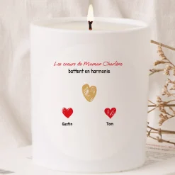 Bougie personnalisée - Maman et ses petits coeurs|Cadeaux.com New