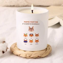 Bougie personnalisée - Mamie Renard et sa meute|Cadeaux.com Outlet