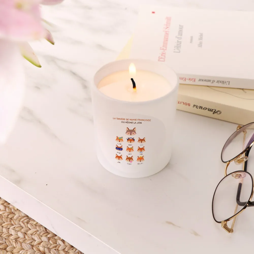 Bougie personnalisée - Mamie Renard et sa meute|Cadeaux.com Outlet