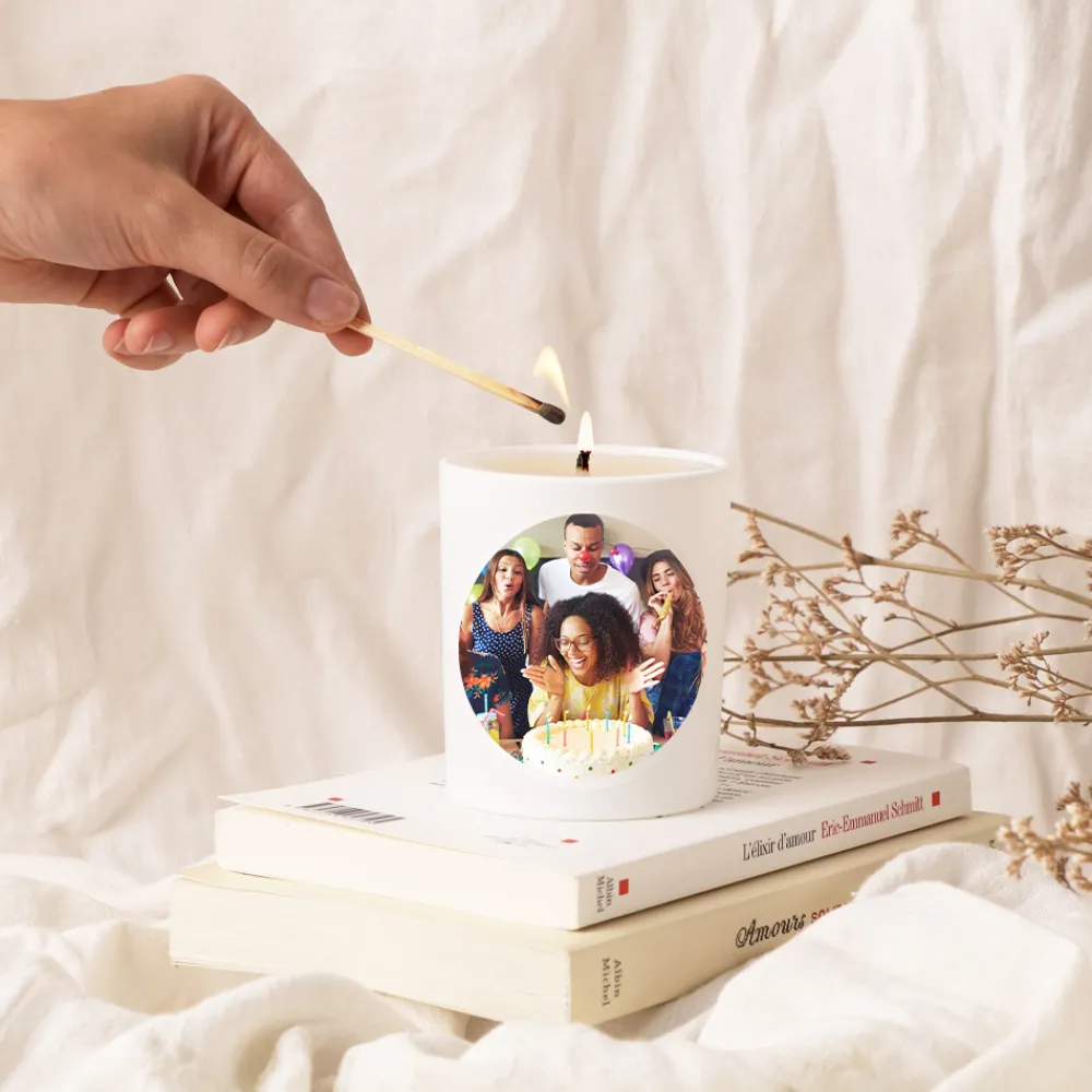 Bougie personnalisée - Photo|Cadeaux.com Outlet
