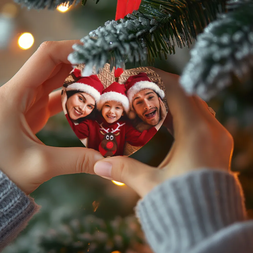 Boule de Noël Coeur personnalisée - Photo|Cadeaux.com Hot