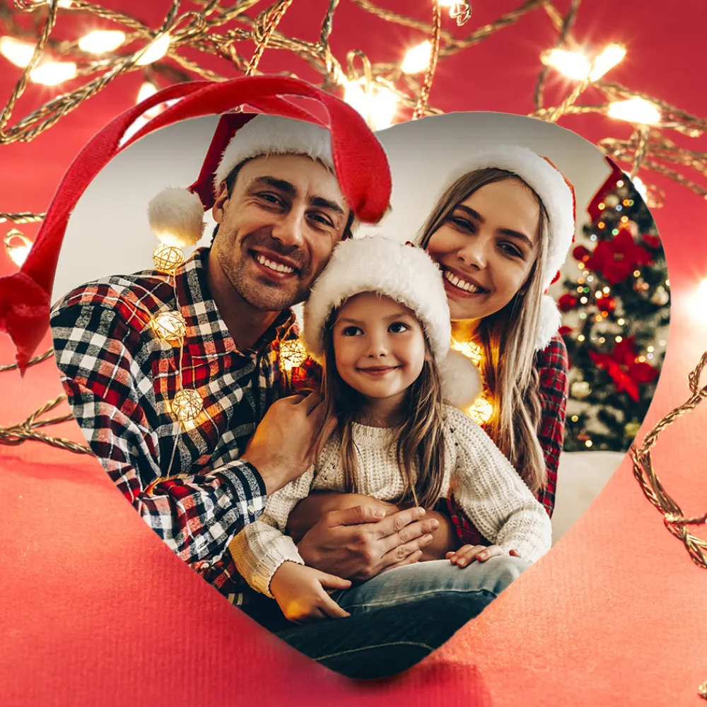 Boule de Noël Coeur personnalisée - Photo|Cadeaux.com Hot