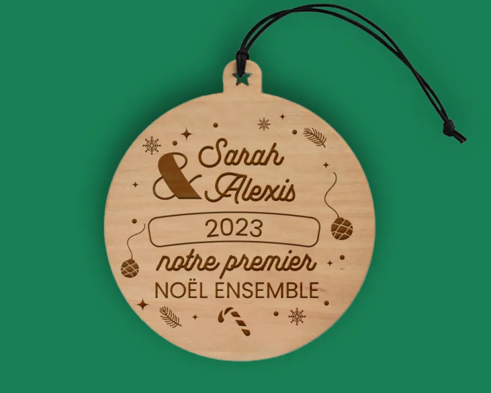 Boule de Noël personnalisée couple - Premier Noël ensemble|Cadeaux.com Discount