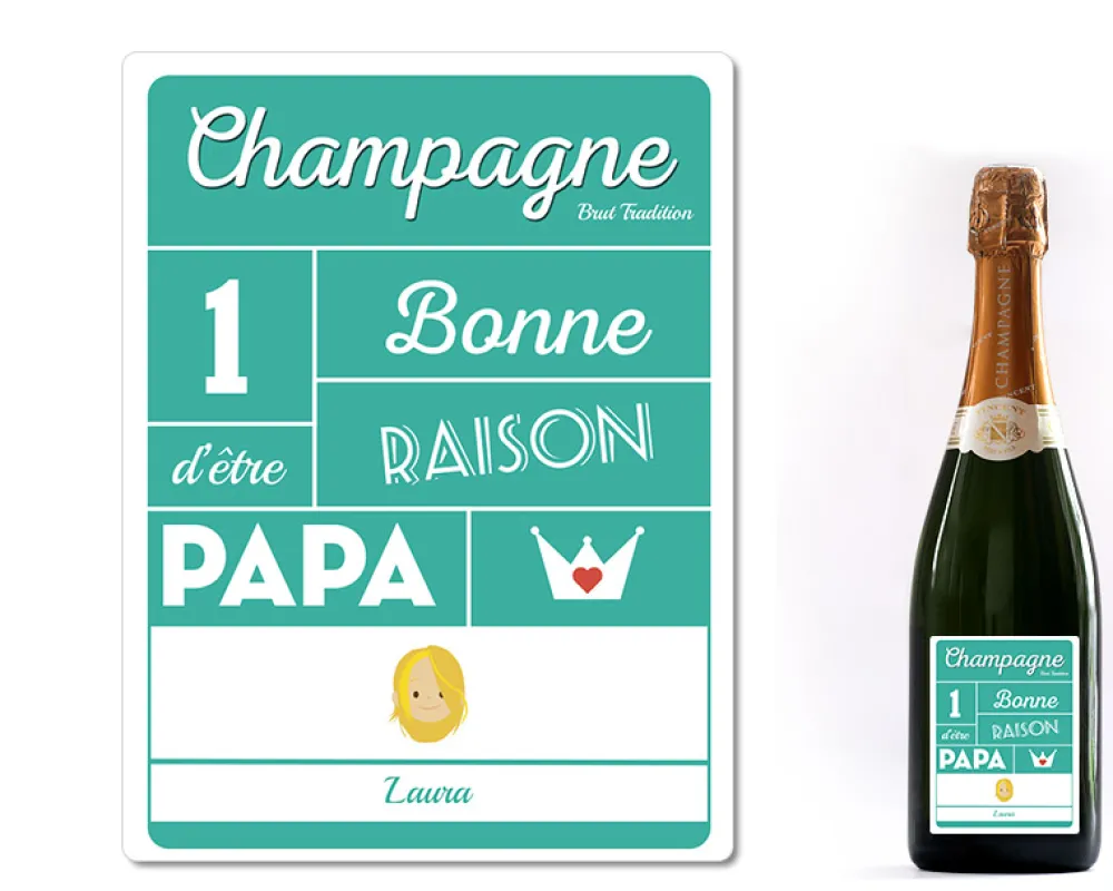 Bouteille de champagne personnalisée papa - Family Circus|Cadeaux.com Outlet