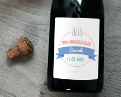 Bouteille de champagne personnalisée anniversaire - Bougies Bleu|Cadeaux.com Clearance