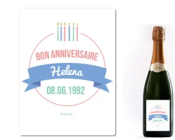 Bouteille de champagne personnalisée anniversaire - Bougies Bleu|Cadeaux.com Clearance