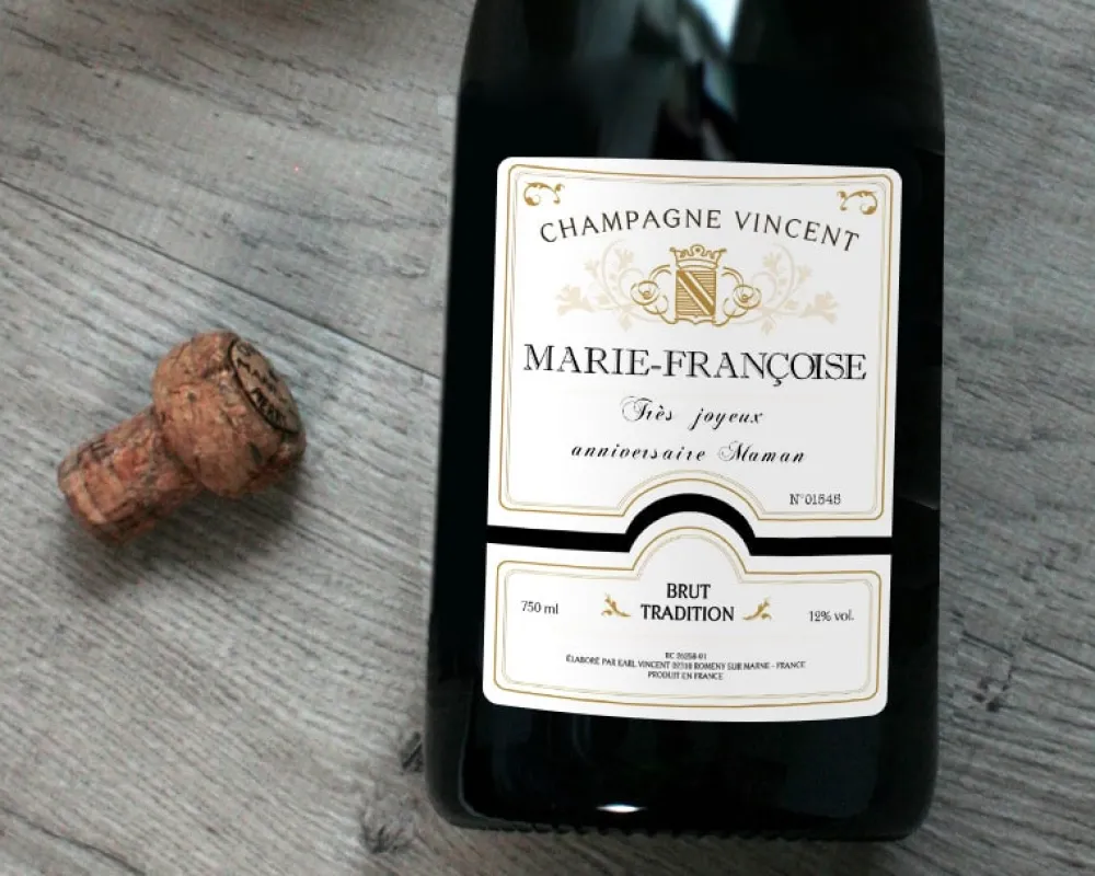 Bouteille de champagne personnalisée - Prénom et message|Cadeaux.com Best