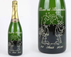Bouteille de champagne personnalisée gravée - Avec flûtes à champagne|Cadeaux.com Best