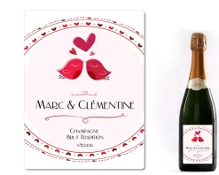 Bouteille de champagne personnalisée - Prénoms couple|Cadeaux.com Hot