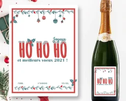 Bouteille de champagne personnalisée Noël - Ho Ho Ho !|Cadeaux.com Sale