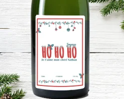 Bouteille de champagne personnalisée Noël - Ho Ho Ho !|Cadeaux.com Sale