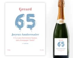 Bouteille de champagne personnalisée anniversaire - Ballons Bleu|Cadeaux.com Hot