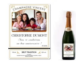 Bouteille de champagne personnalisée - Photo|Cadeaux.com