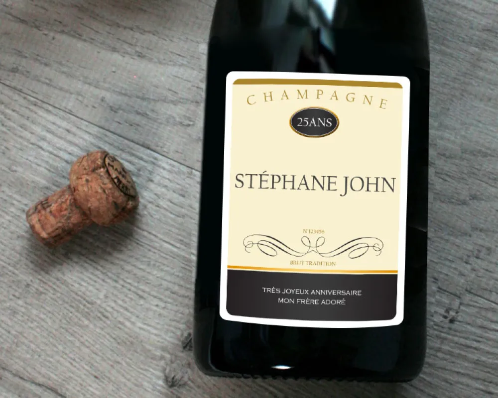 Bouteille de champagne personnalisée anniversaire - Prénom et message|Cadeaux.com Outlet