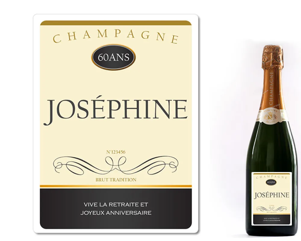 Bouteille de champagne personnalisée anniversaire - Prénom et message|Cadeaux.com Outlet