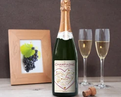 Bouteille de champagne personnalisée prénoms - Coeur Famille|Cadeaux.com Clearance