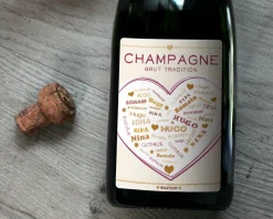 Bouteille de champagne personnalisée prénoms - Coeur Famille|Cadeaux.com Clearance