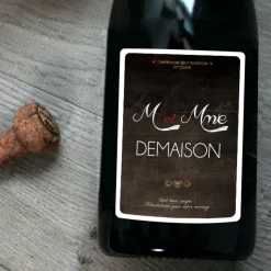 Bouteille de champagne personnalisée mariage - M. & Mme|Cadeaux.com Hot