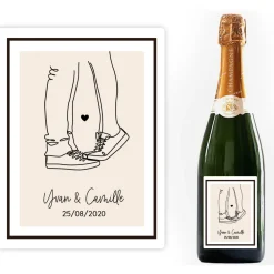Bouteille de champagne personnalisée - Dessin au trait|Cadeaux.com Best