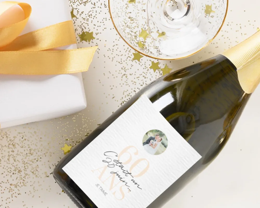 Bouteille de champagne personnalisée photo - Anniversaire de mariage|Cadeaux.com Outlet