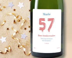 Bouteille de champagne personnalisée anniversaire - Ballons Rose|Cadeaux.com